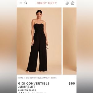 Birdy Grey GIGI CONVERTIBLE JUMPSUIT
CHIFFON BLACK, NEW W/TAGS, SIZE MEDIUM